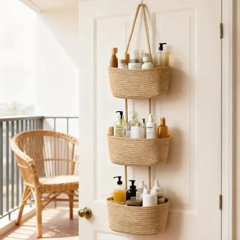 Baby Nursery Laundry Basket - Cesto Organizador Suspenso de Algodão Trançado