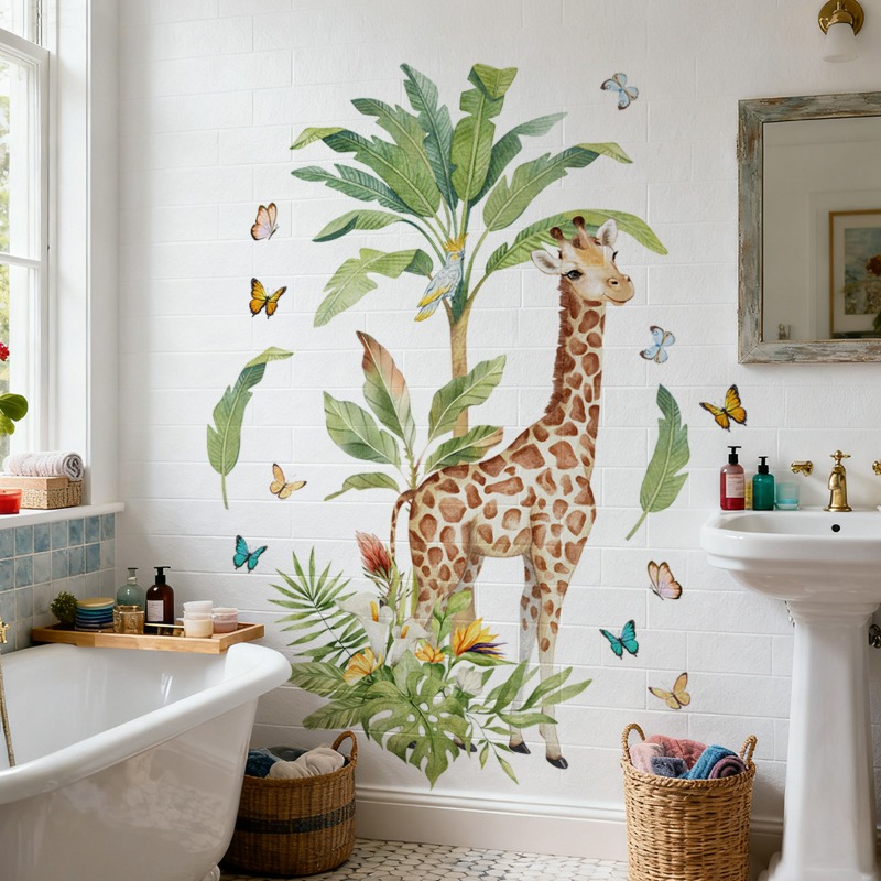 Baby Nursery Murals - Grande floresta animal girafa adesivo de