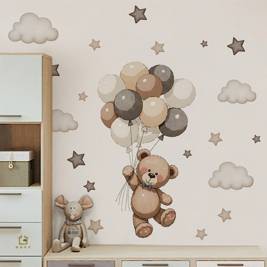 Baby Nursery Decals - Adoráveis decalques de parede de ursinho