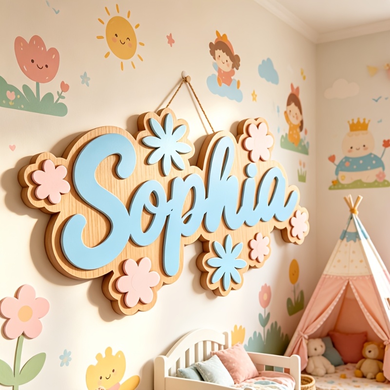 Baby Nursery Decorations - Placa de Porta Personalizada com Tema