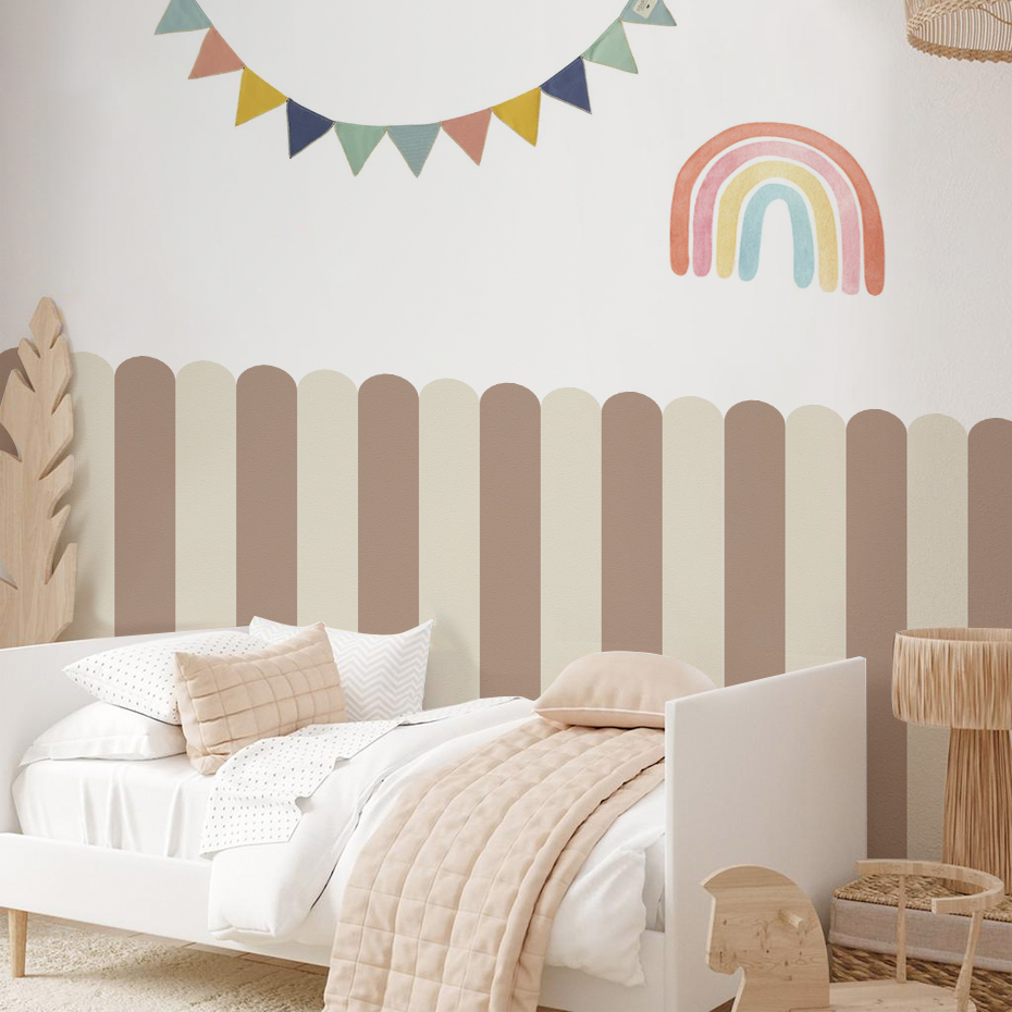 Baby Nursery Decals - Multicolorido vertical listrado arco papel de