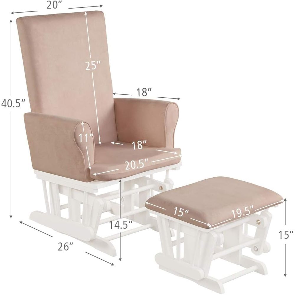 Conjunto de Cadeira de Balanço - Baby Nursery Glider avaliação e preço
