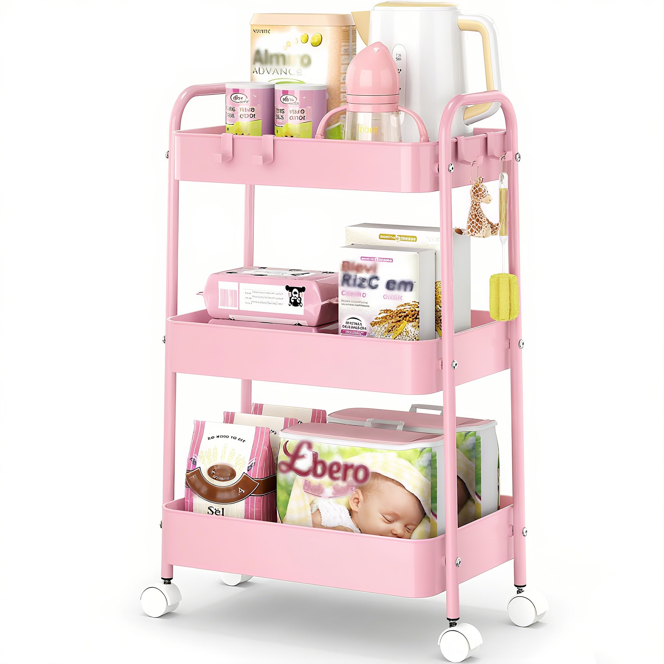 Carrinho de Metal de 3 Níveis  - Baby Nursery In avaliação e preço
