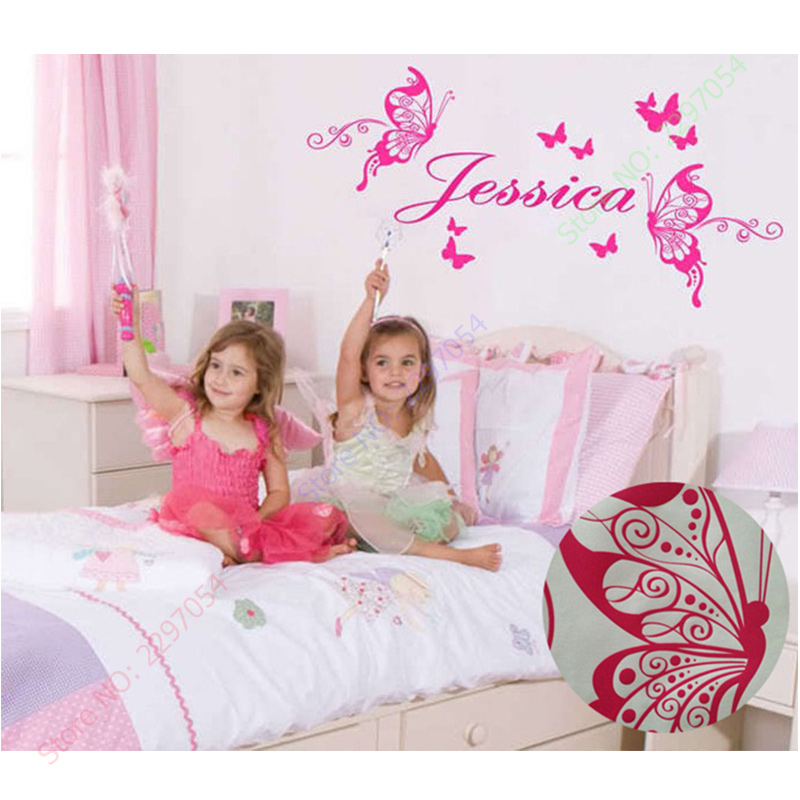 Novas borboletas nome personal - Baby Nursery Murals avaliação e preço