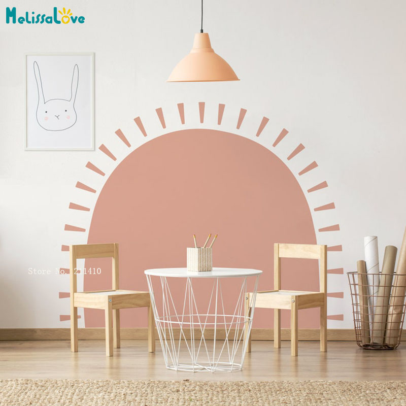 Meia sun boho decalques de par - Baby Nursery Wallpaper avaliação e preço