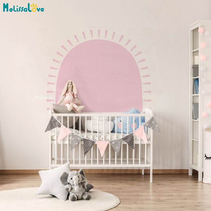 Meia sun boho decalques de par - Baby Nursery Wallpaper avaliação e preço