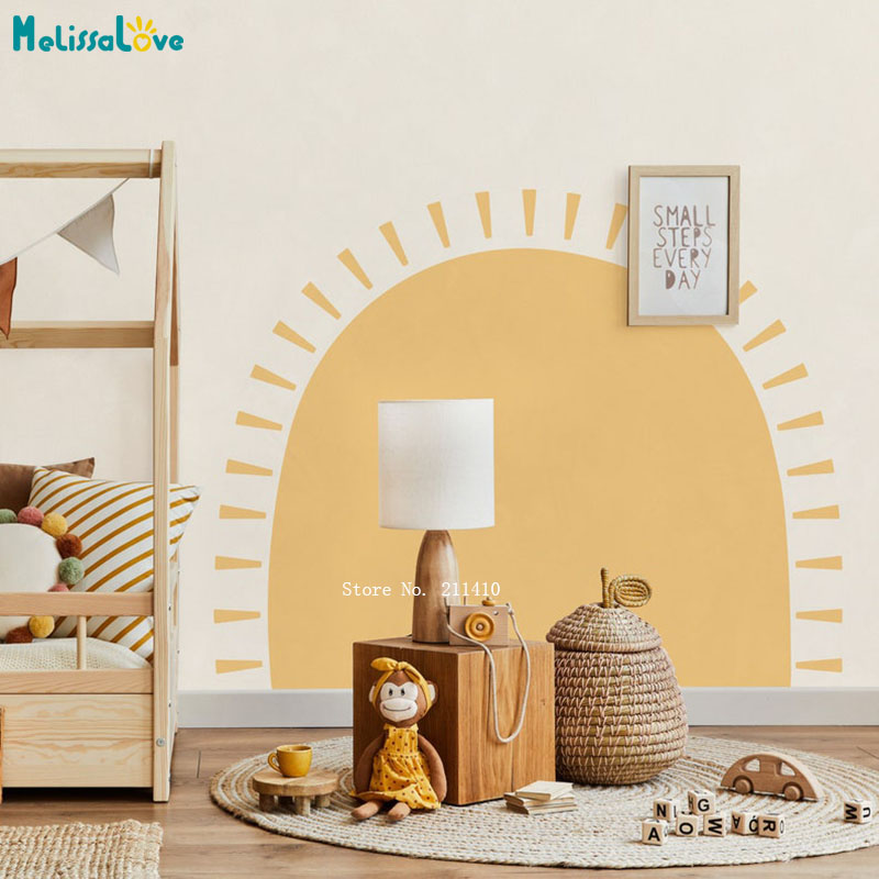 Meia sun boho decalques de par - Baby Nursery Wallpaper avaliação e preço