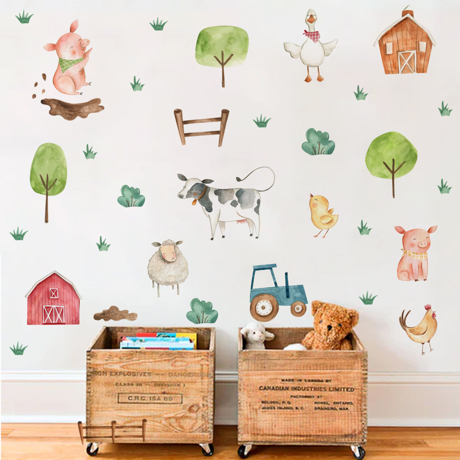 Boho aquarela bonito animais d - Baby Nursery Murals avaliação e preço
