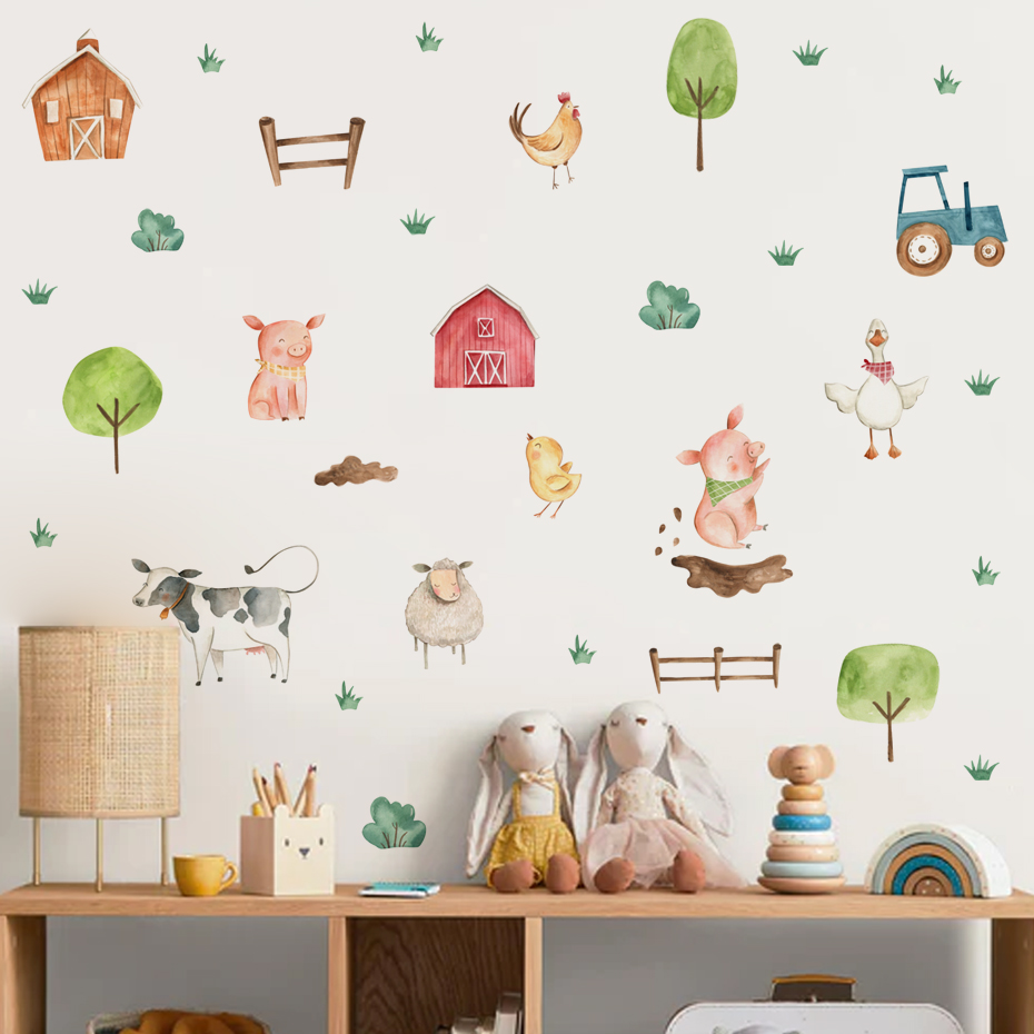 Boho aquarela bonito animais d - Baby Nursery Murals avaliação e preço