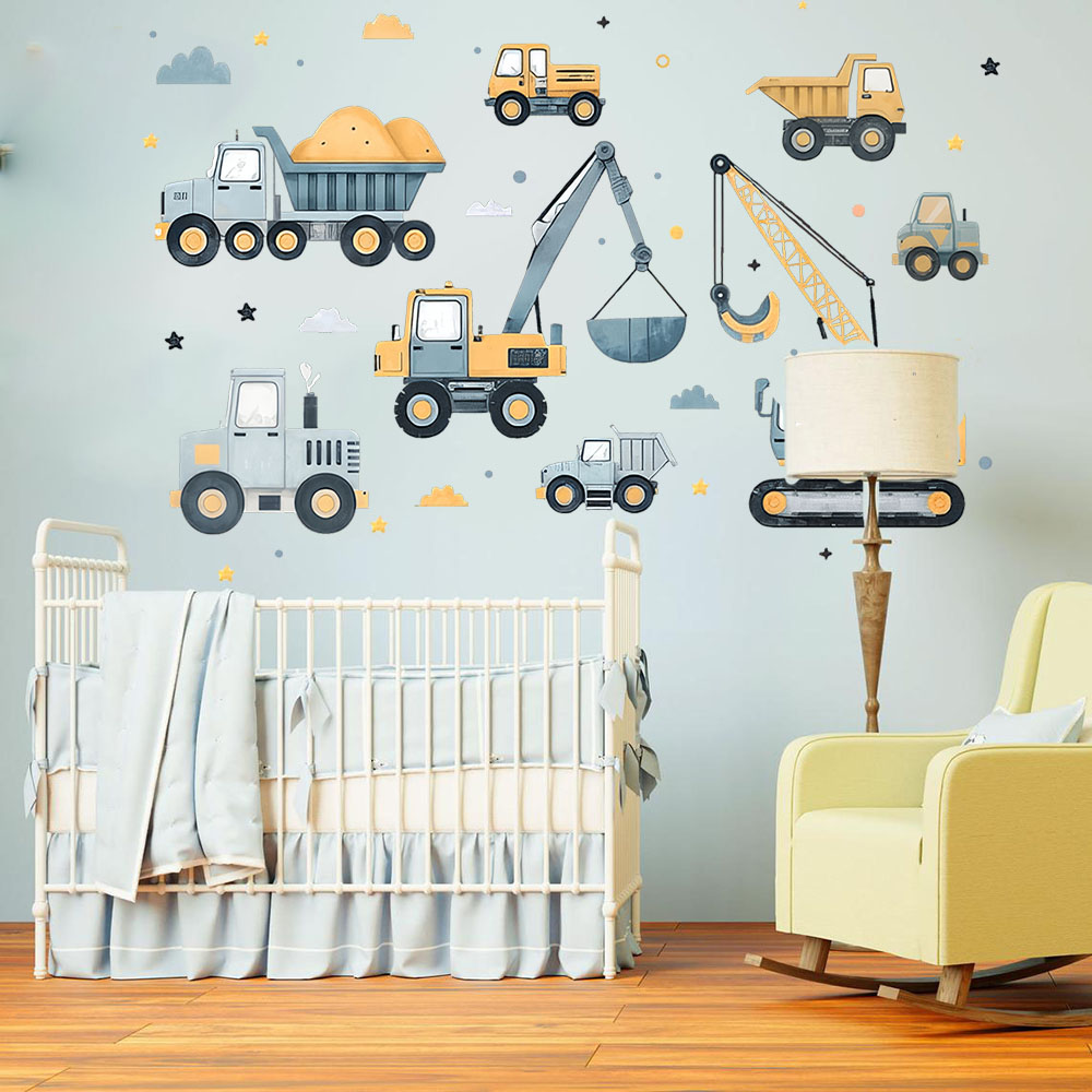 Conjunto de veículos escavadei - Baby Nursery Decals avaliação e preço
