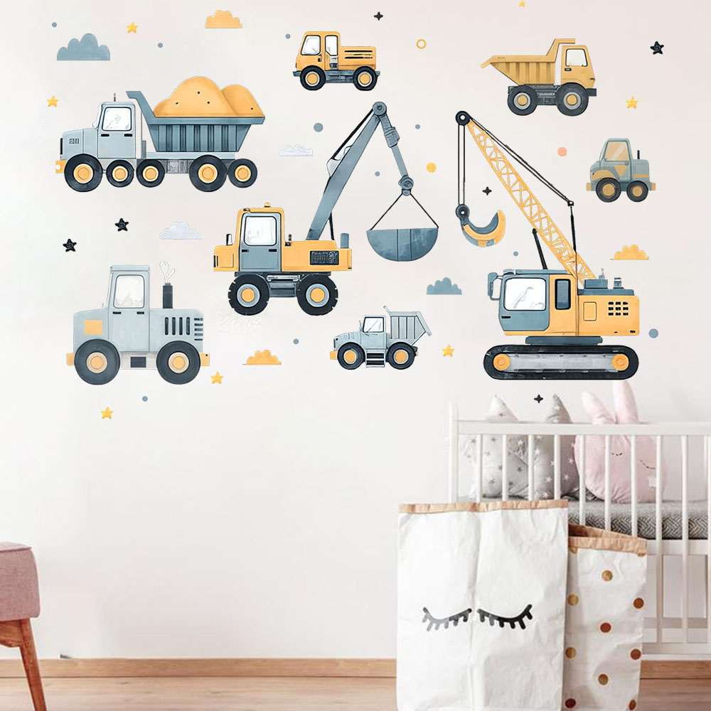 Conjunto de veículos escavadei - Baby Nursery Decals avaliação e preço