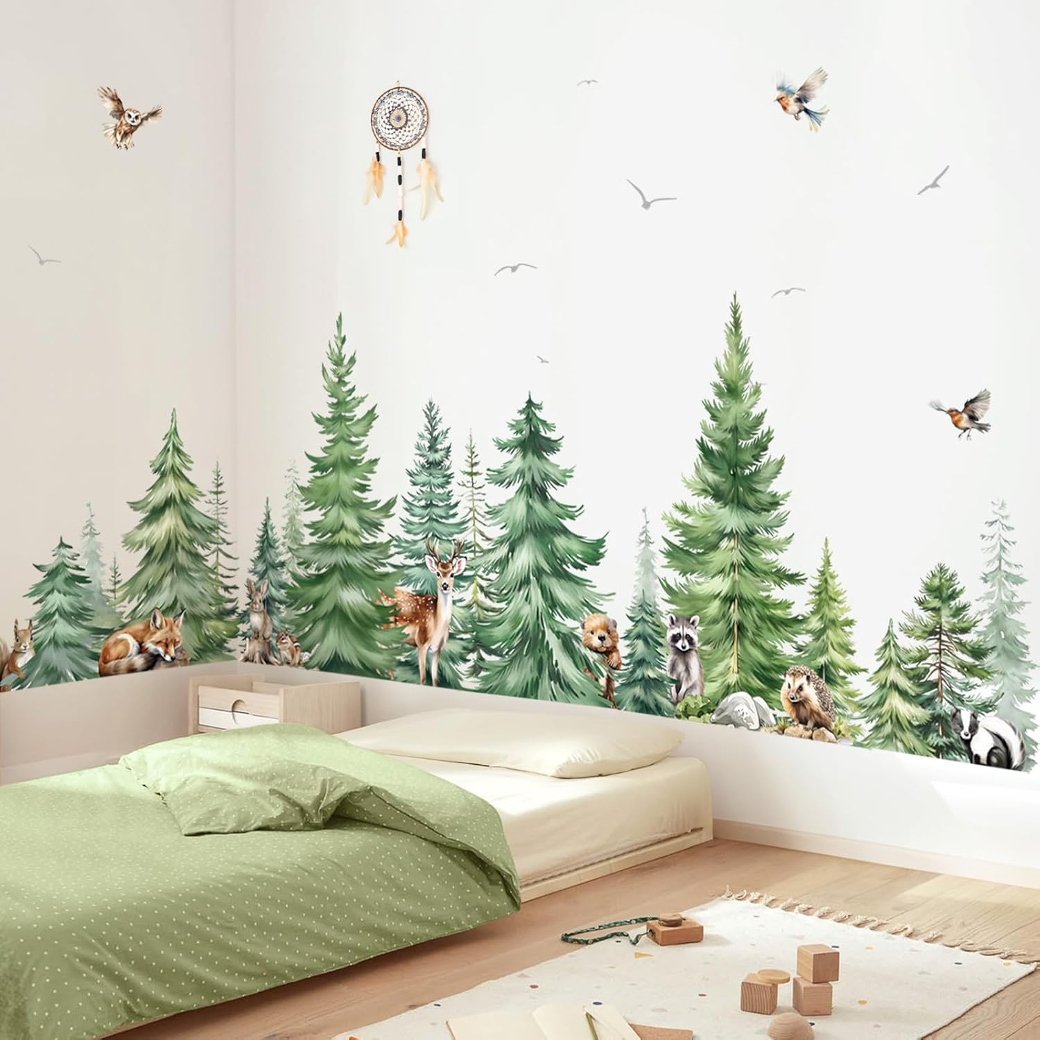 Grande aquarela pinheiro anima - Baby Nursery Tree avaliação e preço