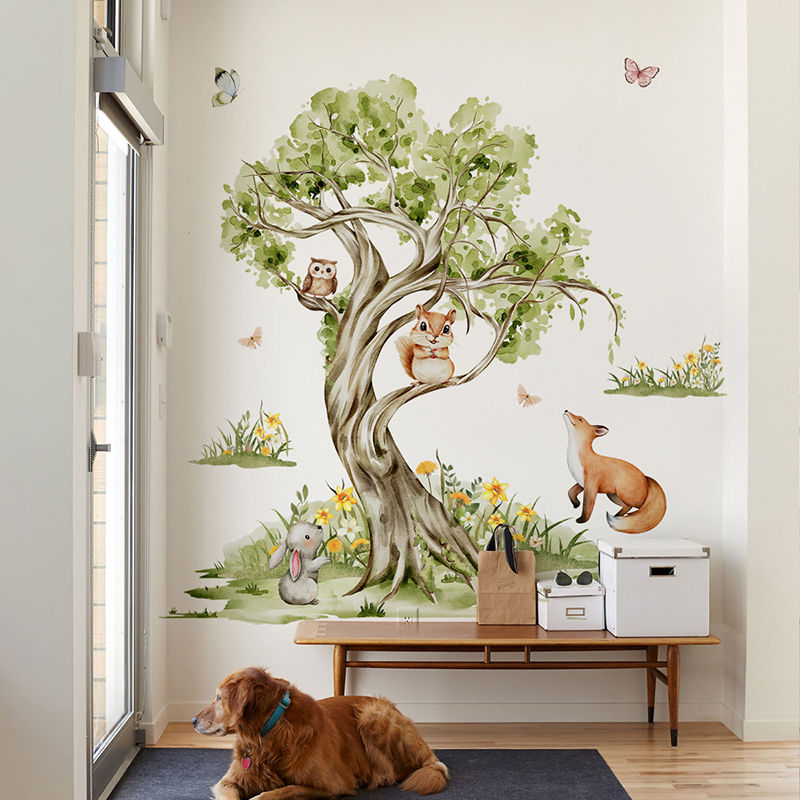 Aquarela floresta grande árvor - Baby Nursery Tree avaliação e preço