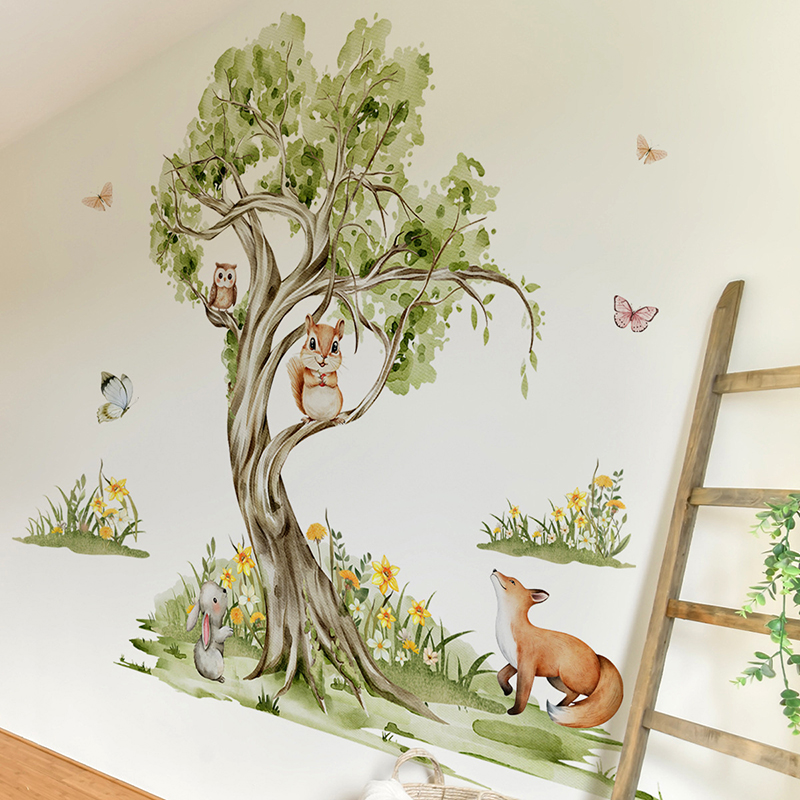 Aquarela floresta grande árvor - Baby Nursery Tree avaliação e preço