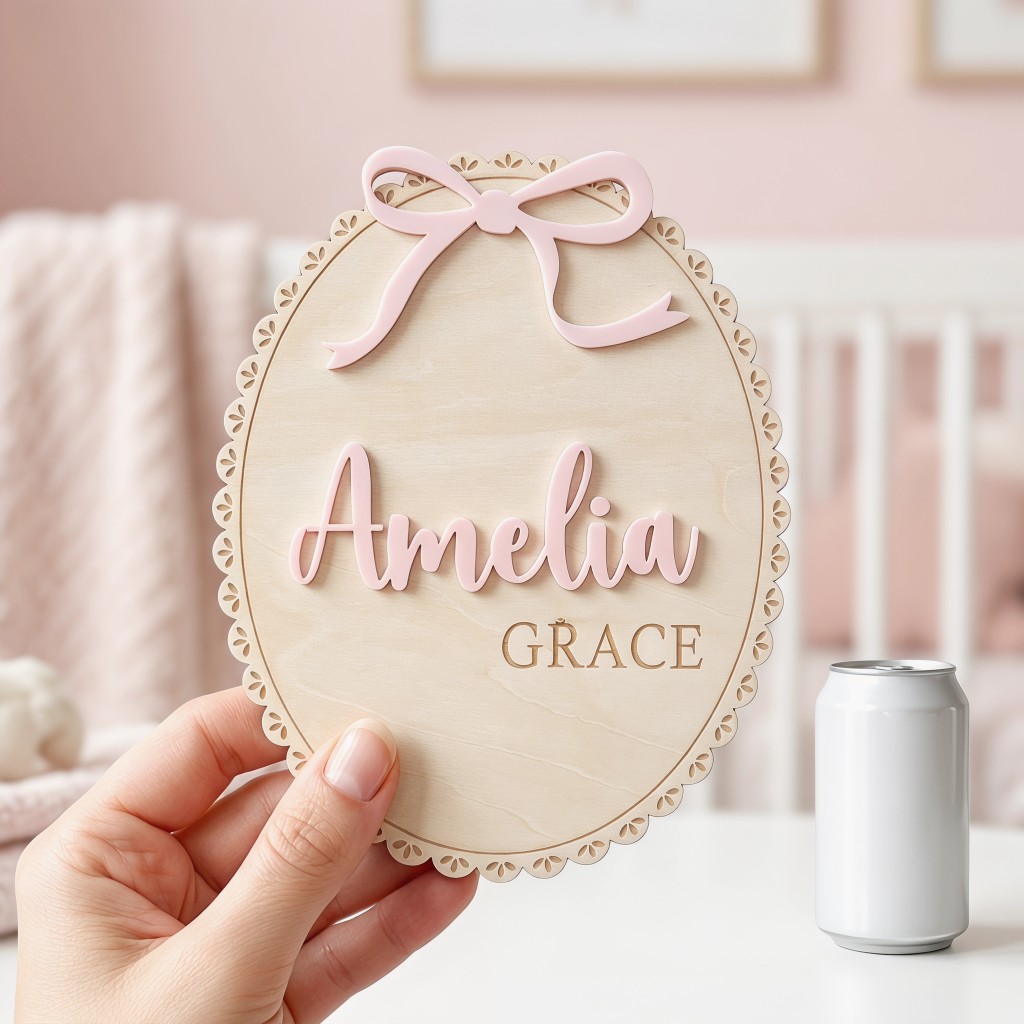 1 Peça Placa de Nome de Madeir - Baby Nursery Decorations avaliação e preço