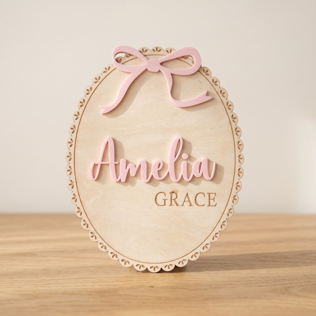 1 Peça Placa de Nome de Madeir - Baby Nursery Decorations avaliação e preço