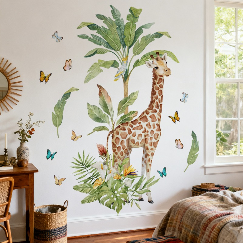 Grande floresta animal girafa  - Baby Nursery Murals avaliação e preço