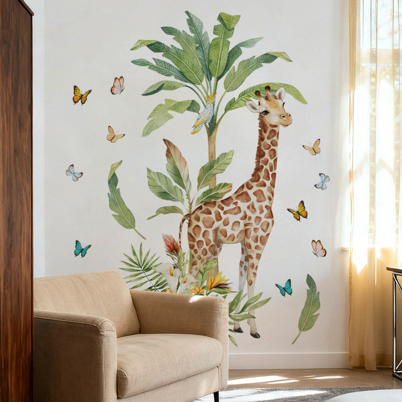 Grande floresta animal girafa  - Baby Nursery Murals avaliação e preço