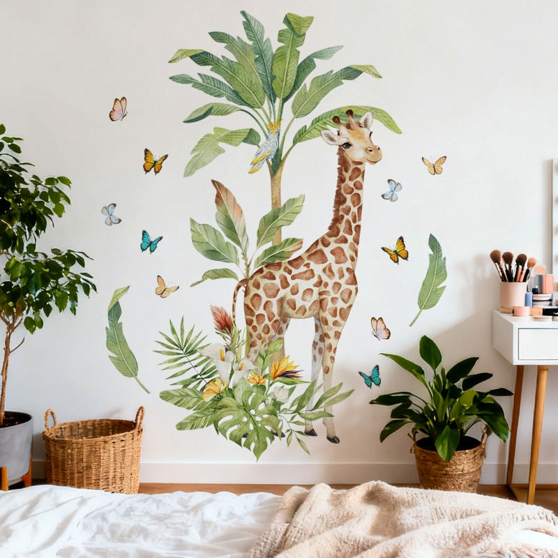 Grande floresta animal girafa  - Baby Nursery Murals avaliação e preço