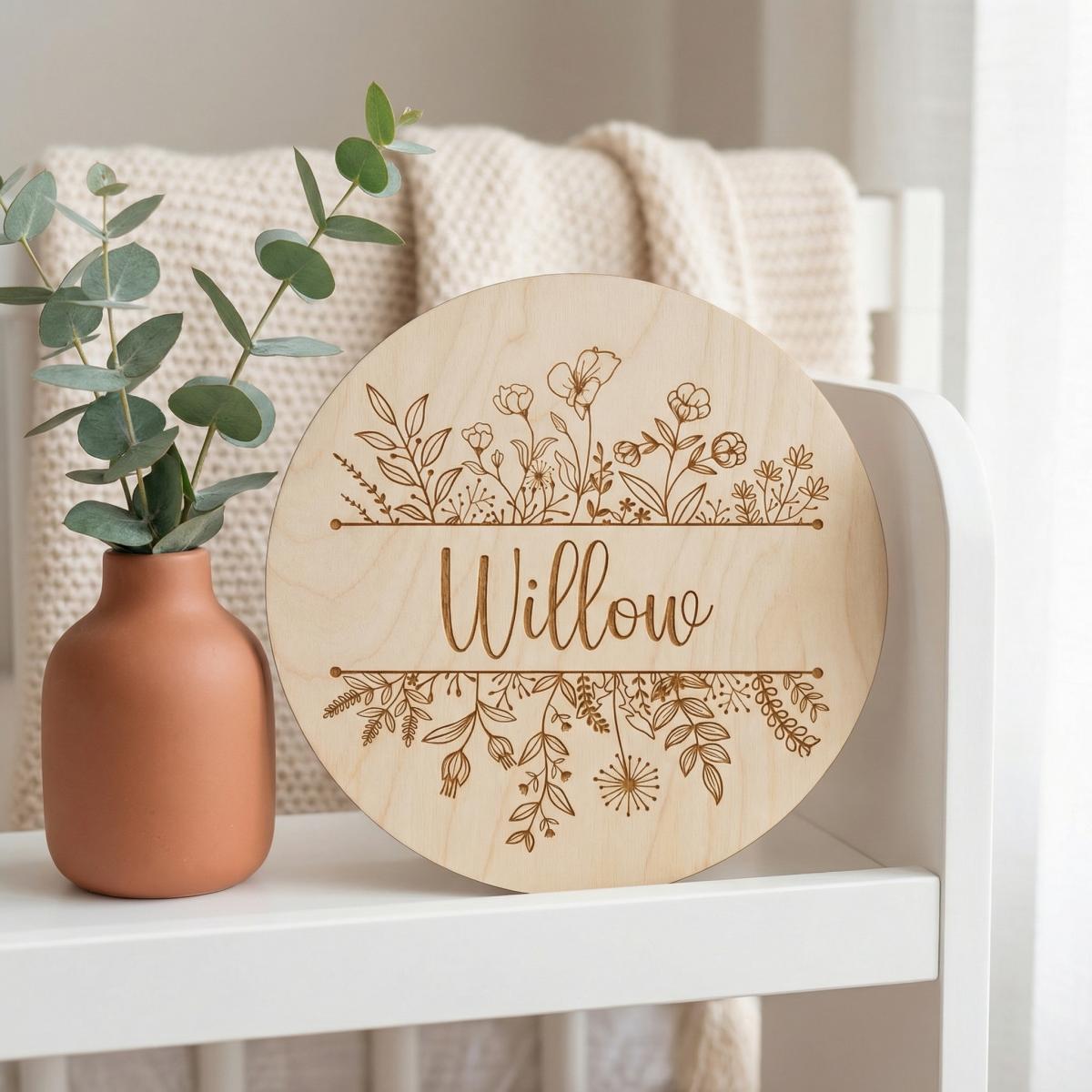 Placa de Nome de Bebê Redonda  - Baby Nursery Decorations avaliação e preço
