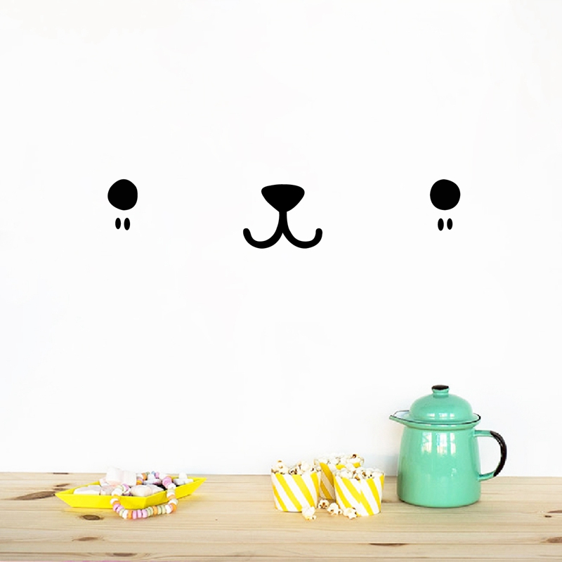 Bonito kawaii rosto arte da pa - Baby Nursery Murals avaliação e preço