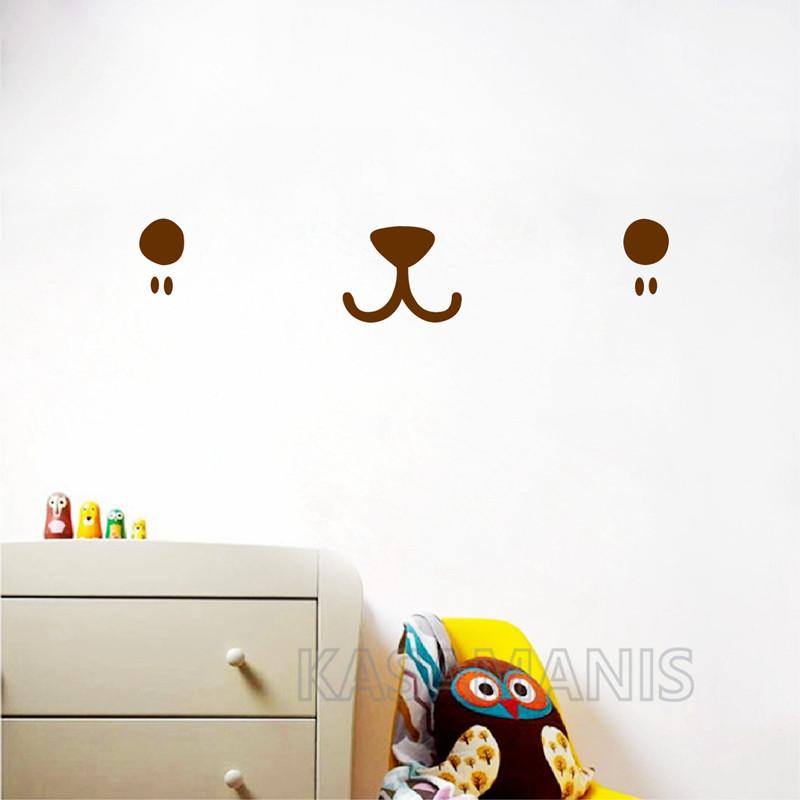 Bonito kawaii rosto arte da pa - Baby Nursery Murals avaliação e preço