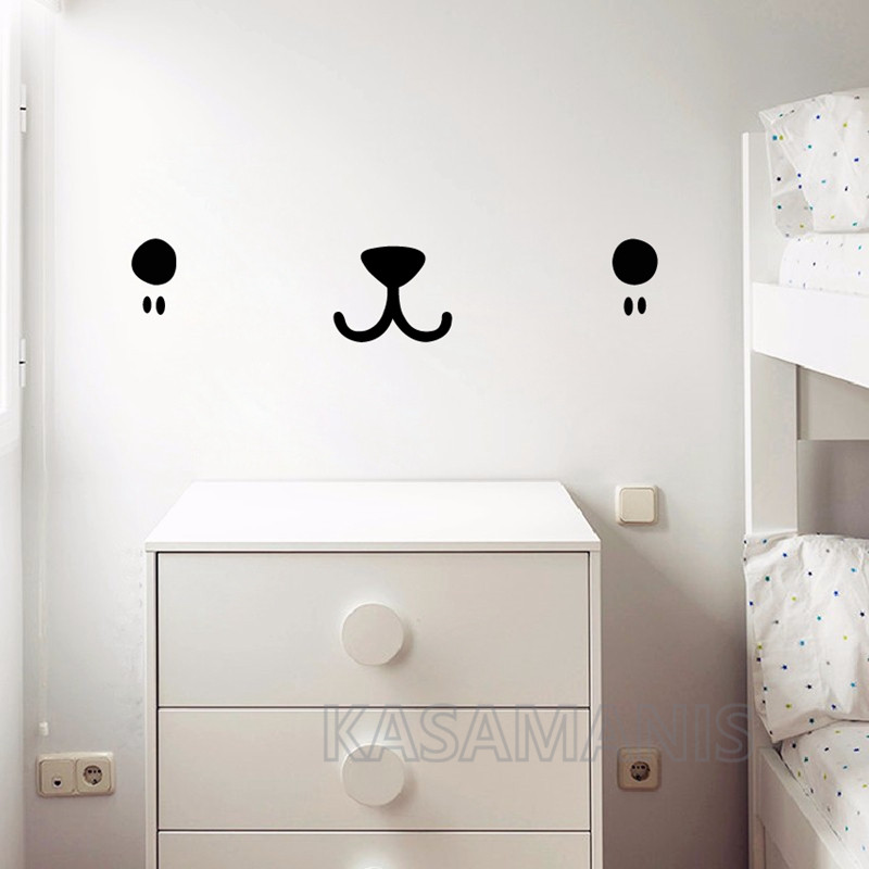 Bonito kawaii rosto arte da pa - Baby Nursery Murals avaliação e preço