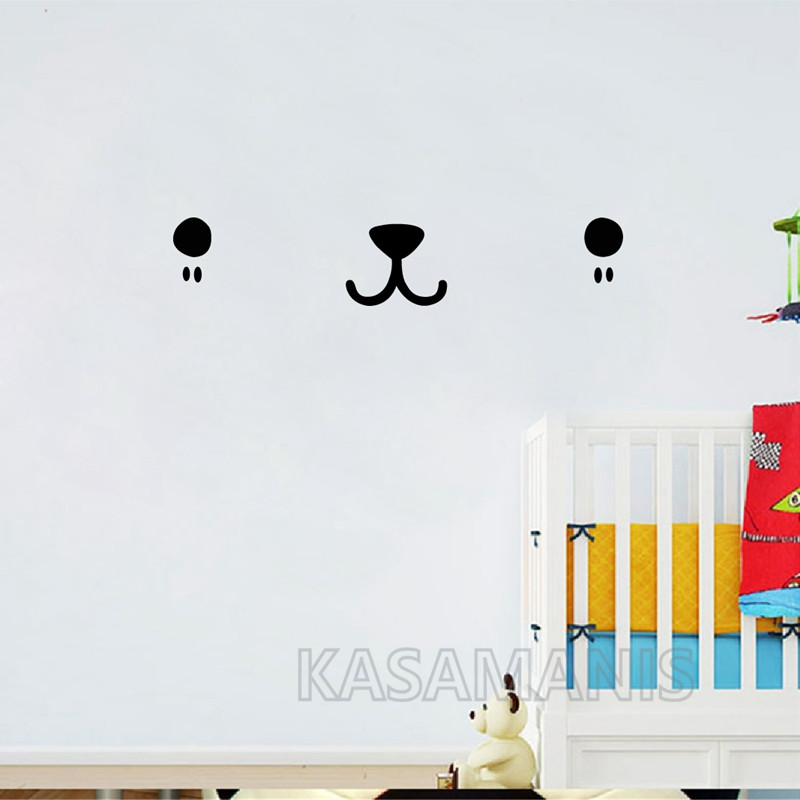 Bonito kawaii rosto arte da pa - Baby Nursery Murals avaliação e preço