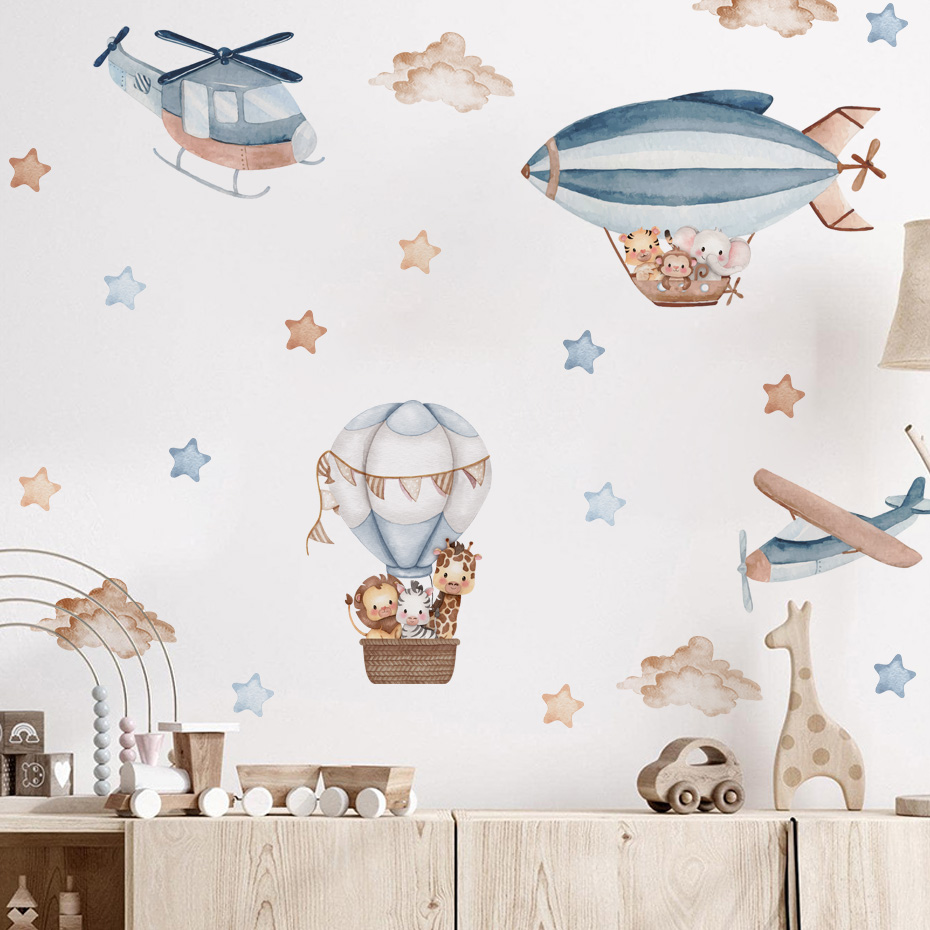 Aquarela animais balão de ar q - Baby Nursery Decals avaliação e preço