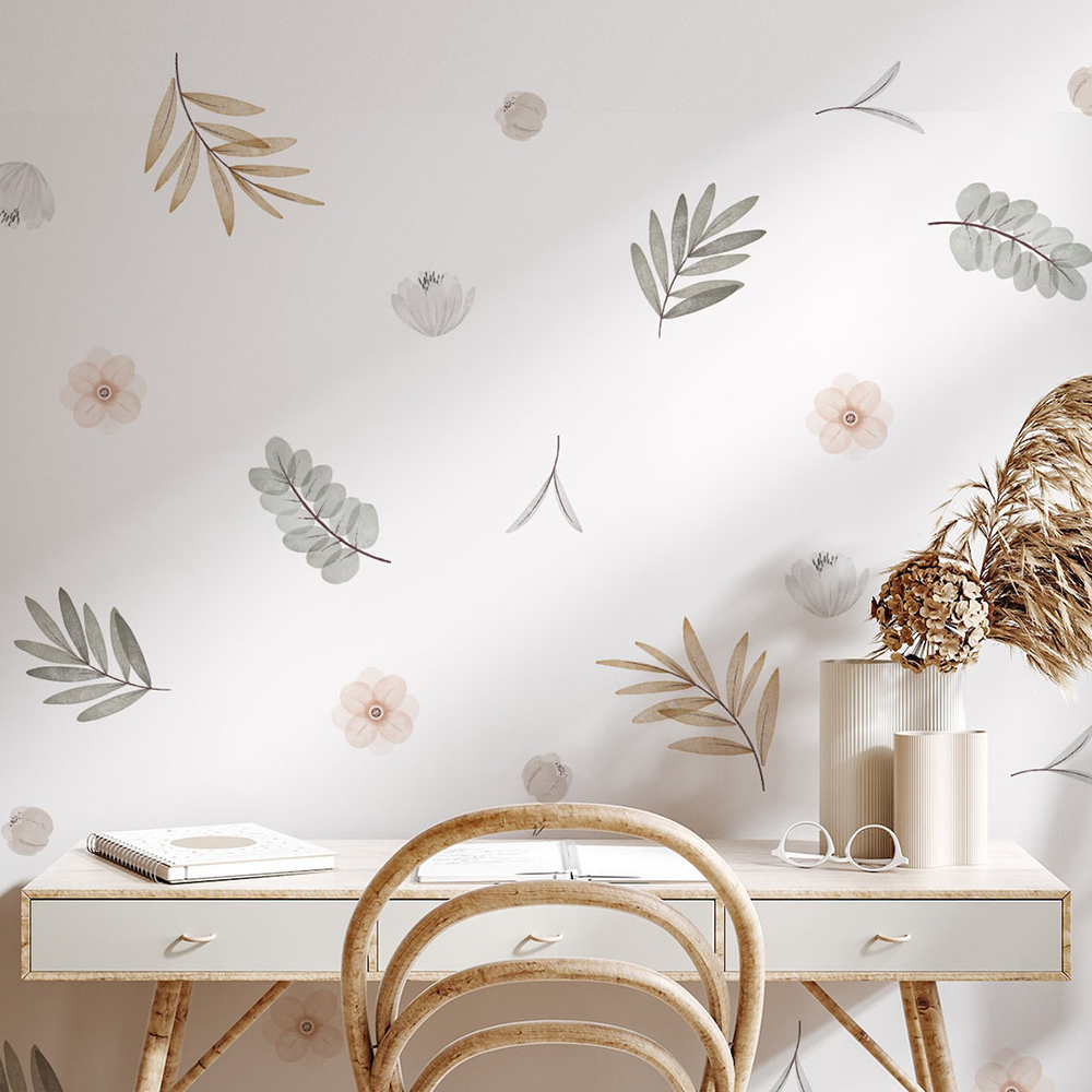 Boho folhas botânicas diy deca - Baby Nursery Murals avaliação e preço