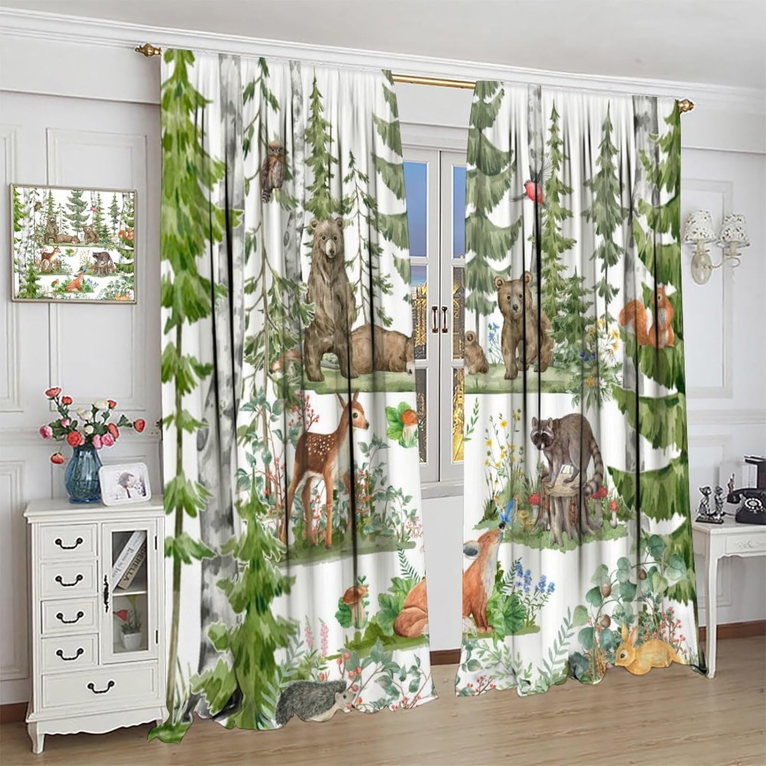 Cortinas de animais da florest - Baby Nursery Tree avaliação e preço