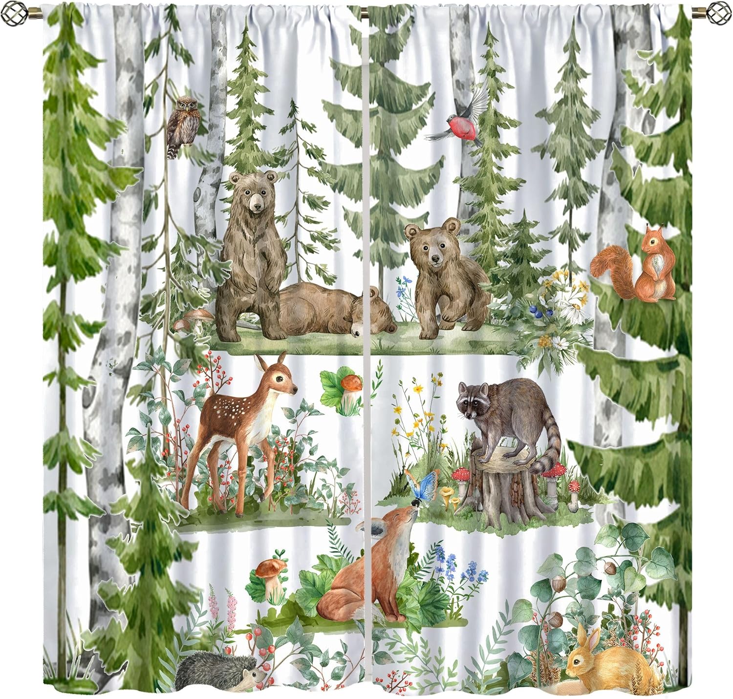 Cortinas de animais da florest - Baby Nursery Tree avaliação e preço