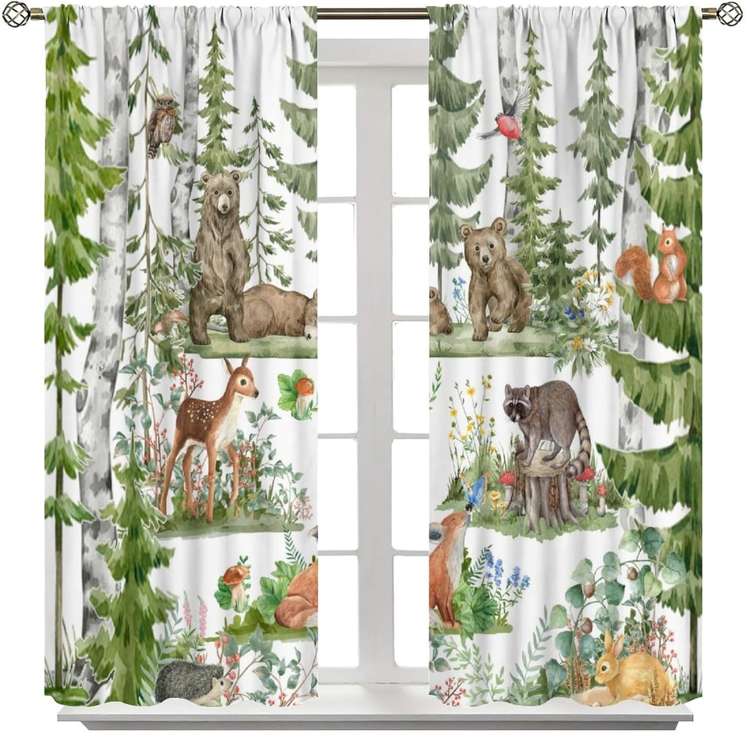 Cortinas de animais da florest - Baby Nursery Tree avaliação e preço