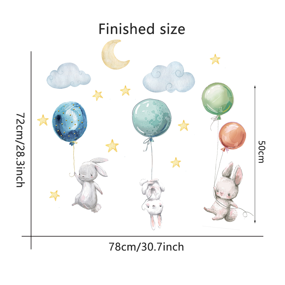 Bonito adorável coelhos voador - Baby Nursery Murals avaliação e preço
