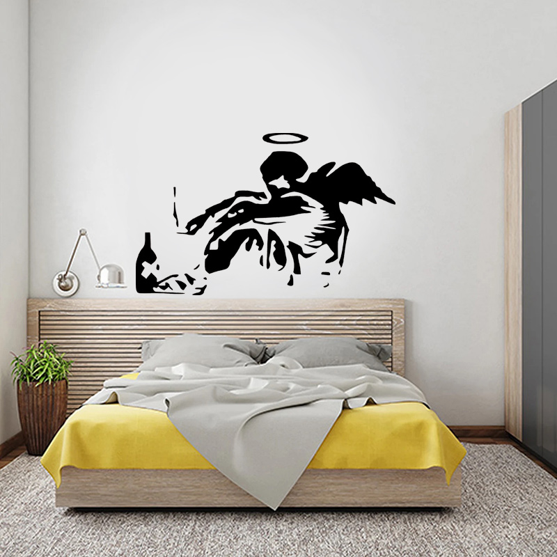 Banksy-Fallen Angel Graffiti D - Baby Nursery Decals avaliação e preço