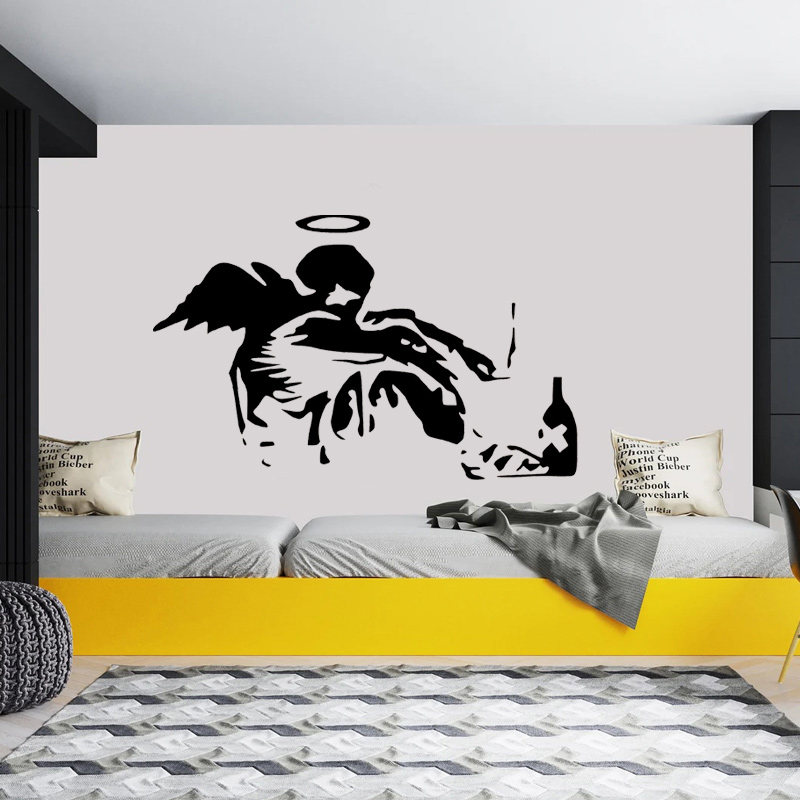 Banksy-Fallen Angel Graffiti D - Baby Nursery Decals avaliação e preço